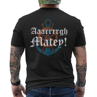Argh Arrrrgh Matey Anchor Wheel Maritime Mens Back Print T-shirt | Mazezy