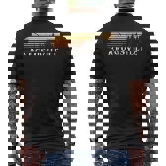 Argusville Ny Vintage Evergreen Sunset Eighties Retro Men's T-shirt Back Print | Mazezy