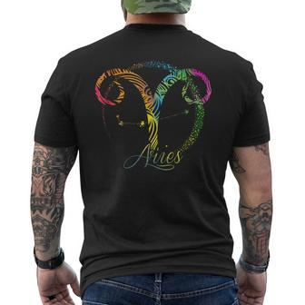 Aries Zodiac Sign March April Birthday Horoscope Men's Back Print T-shirt | Mazezy