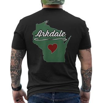 Arkdale Wisconsin Wi Usa City State Souvenir Men's T-shirt Back Print | Mazezy