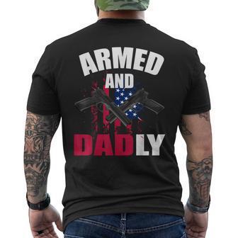 Armed And Dadly Funny Deadly Father For Fathers Day Mens Back Print T-shirt | Mazezy AU