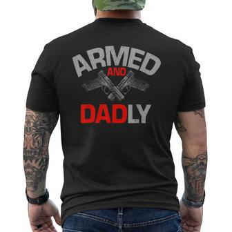 Armed And Dadly Funny Deadly Father Gift For Fathers D Mens Back Print T-shirt | Mazezy CA