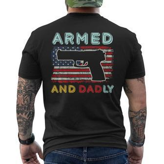 Armed And Dadly Funny Deadly Father Gift For Fathers Day Mens Back Print T-shirt - Thegiftio UK