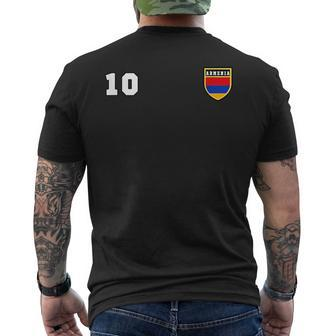 Armenia Number 10 Soccer Flag Football Yerevan Mens Back Print T-shirt | Mazezy