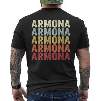 Armona California Armona Ca Retro Vintage Text Men's T-shirt Back Print | Mazezy