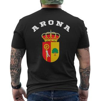 Arona Coat Of Arms Flag National Pride Men's T-shirt Back Print | Mazezy