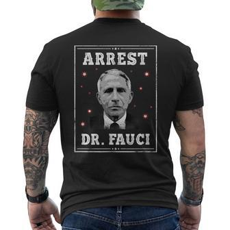 Arrest Dr Fauci Men's T-shirt Back Print | Mazezy