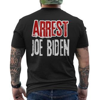 Arrest Joe Biden Lock Him Up Political Humor Men's T-shirt Back Print | Mazezy