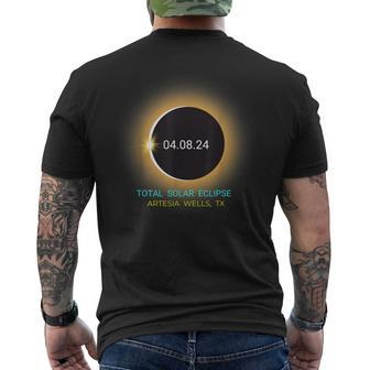 Artesia Wells Tx Total Solar Eclipse 040824 Texas Souvenir Men's T-shirt Back Print | Mazezy