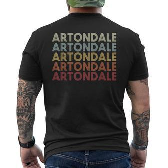 Artondale Washington Artondale Wa Retro Vintage Text Men's T-shirt Back Print | Mazezy
