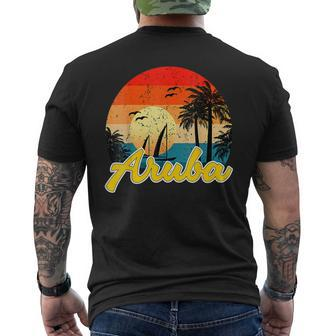 Aruba Souvenirs Caribbean Islands Vacation Vacay Mode Mens Back Print T-shirt | Mazezy