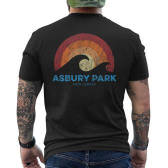 Asbury Park New Jersey Nj Retro Surf Beach Vibe Mens Back Print T-shirt | Mazezy