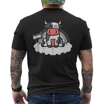 Asexual Flag Cow Lgbt Ace Pride Stuff Farmer Animal Mens Back Print T-shirt | Mazezy