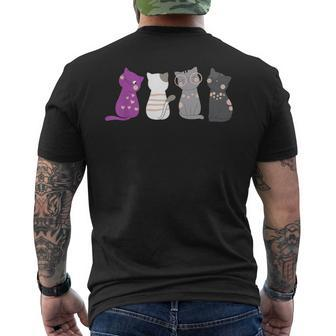Asexuality Ace Flag Kawaii Cat Lover Equality Asexual Men's T-shirt Back Print - Thegiftio UK
