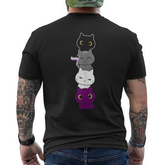 Asexuality Flag Animal Cat Ace Pride Demisexual Asexual Men's T-shirt Back Print | Mazezy