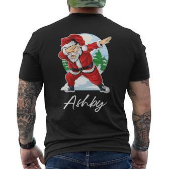 Ashby Name Gift Santa Ashby Mens Back Print T-shirt - Seseable