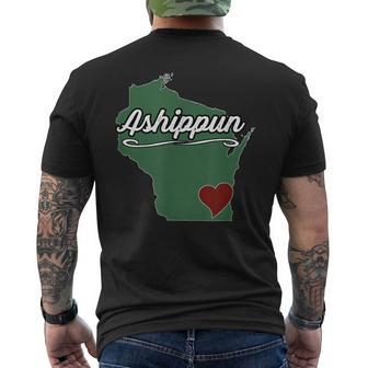 Ashippun Wisconsin Wi Usa City State Souvenir Men's T-shirt Back Print | Mazezy