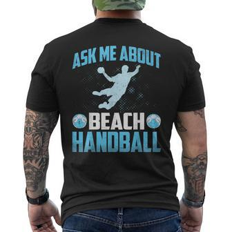 Ask Me About Beach Handball Beach Handball Player Men's T-shirt Back Print | Mazezy