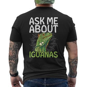 Ask Me About Iguanas Design For An Iguana Herpetologist Mens Back Print T-shirt - Monsterry