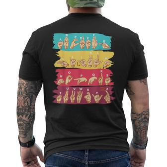 'Asl Alphabet' Cool Asl Sign Language Men's T-shirt Back Print | Mazezy