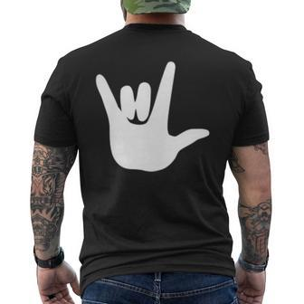 Asl I Love You American Sign Language Mens Back Print T-shirt - Thegiftio UK