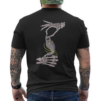 Asl Skeleton Hands Ghost Spooky Halloween Men's T-shirt Back Print - Monsterry