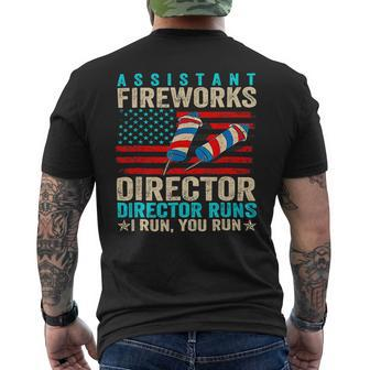 Assistant Fireworks Director If I Run You Run 4Th Of July Mens Back Print T-shirt - Monsterry