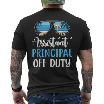 Assistant Principal Off Duty Beach Summer Last Day Of School Men's Back Print T-shirt | Mazezy