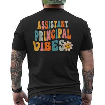 Assistant Principal Vibes Retro 1St Day Of School Principal Mens Back Print T-shirt - Thegiftio UK