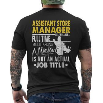 Assistant Store Manager Hearts Ninja Actual Job Title Men's Back Print T-shirt | Mazezy