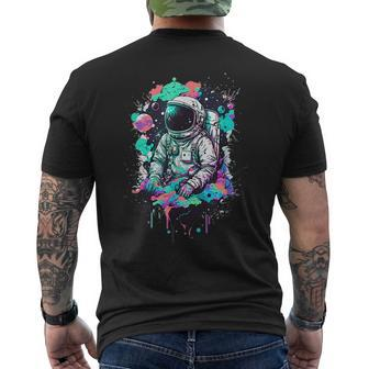 Astronaut Spaceman Universe Planets Galaxy Mens Back Print T-shirt - Seseable