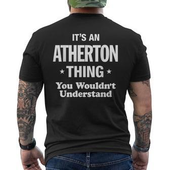 Atherton Thing Name Family Funny Atherton Funny Gifts Mens Back Print T-shirt | Mazezy