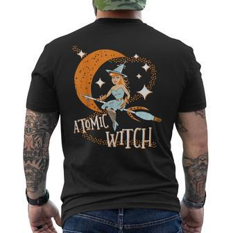Atomic Witch Pinup Girl Retro Vintage Sexy Halloween Halloween Funny Gifts Mens Back Print T-shirt | Mazezy