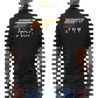 Atoy Tx Vintage Evergreen Sunset Eighties Retro Men's T-shirt Back Print | Mazezy