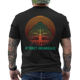 Attract Abundance Positive Quotes Kindness Men's T-shirt Back Print | Mazezy