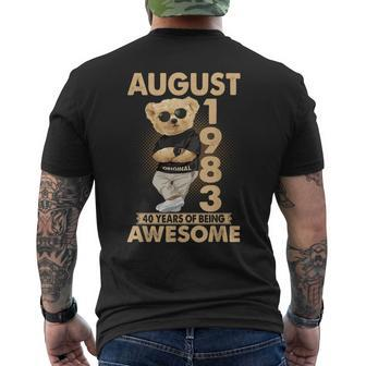 August 1983 40Th Birthday 2023 40 Years Of Being Awesome Men's T-shirt Back Print - Seseable
