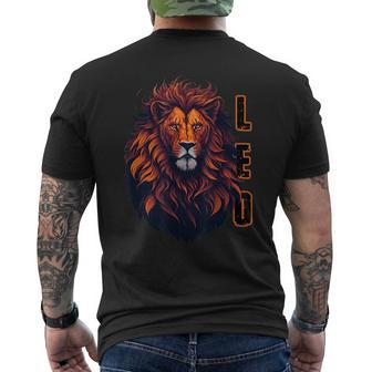 August Birthday Leo Lion Pride Graphic Zodiac Mens Back Print T-shirt - Seseable
