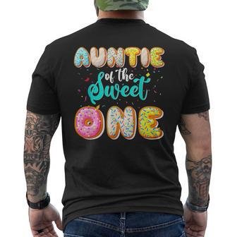 Auntie Of The Sweet One 1St Birthday Family Donut Birthday Mens Back Print T-shirt - Seseable