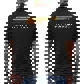 Austinburg Pa Vintage Evergreen Sunset Eighties Retro Men's T-shirt Back Print | Mazezy
