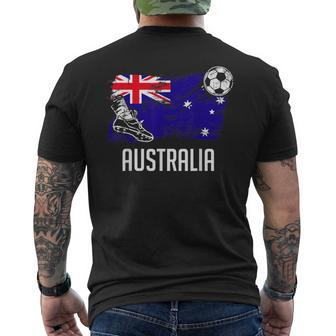Australia Flag Jersey Australian Soccer Team Australian Men's T-shirt Back Print | Mazezy
