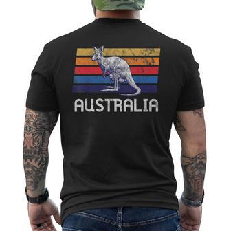 Australia Flag Retro Kangaroo Soccer Marsupial Sydney Men's T-shirt Back Print | Mazezy AU
