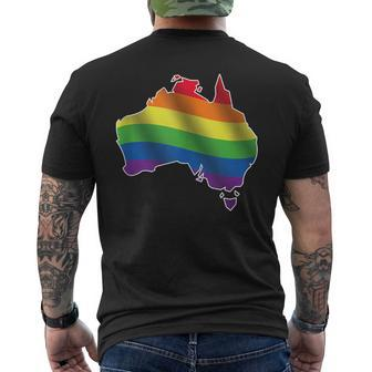 Australia Gay Flag Lgbtq Homosexual Queer Lesbian Pride Mens Back Print T-shirt | Mazezy