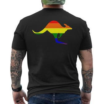 Australia Gay Pride Kangaroo Mens Back Print T-shirt | Mazezy