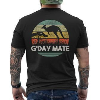 Australia Gday Mate Funny Kangaroo Australian Vintage Mens Back Print T-shirt | Mazezy