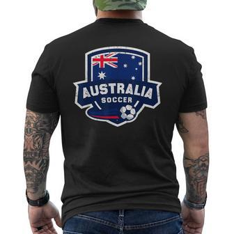 Australia Soccer Team Lover Australian Flag Patriotic Bo Men's T-shirt Back Print | Mazezy CA