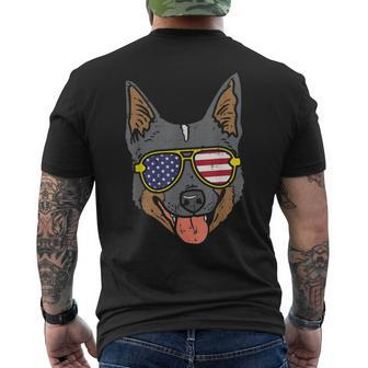 Australian Cattle Dog Heeler American 4Th Of July Fourth Dog Mens Back Print T-shirt | Mazezy