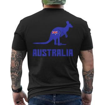 Australian Kangaroo Australia Flag Tourists Gift Idea Mens Back Print T-shirt | Mazezy