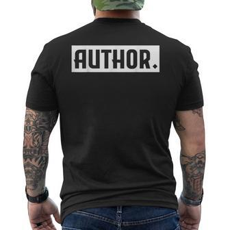 Author Book Writing Writer's Men's T-shirt Back Print | Mazezy