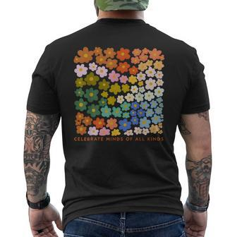 Autism Inclusive Education Celebrate Mind Of All Kind Men's T-shirt Back Print - Seseable