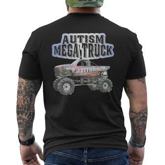 Autism Mega Truck Funny Truck Lover Autism Awareness Mens Back Print T-shirt - Seseable